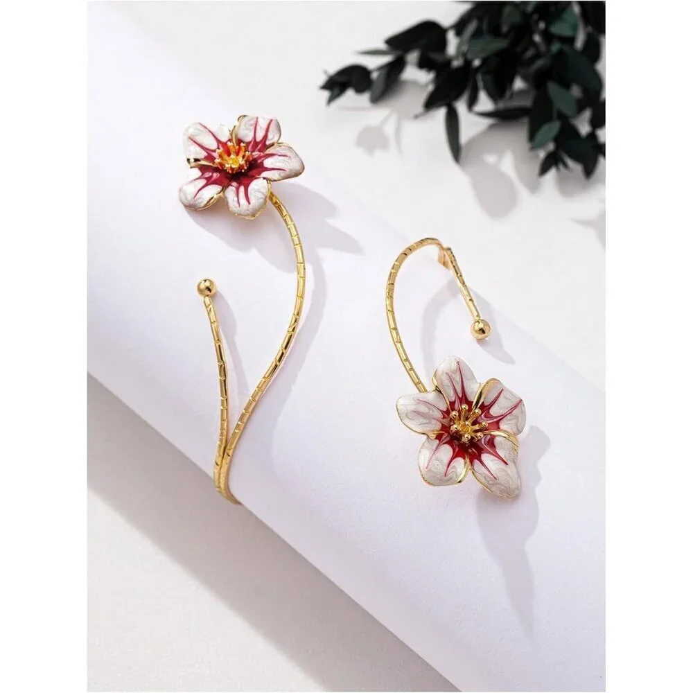 Women's 18K Gold Arm Cuff Bracelets Floral Layered Beach Jewelry